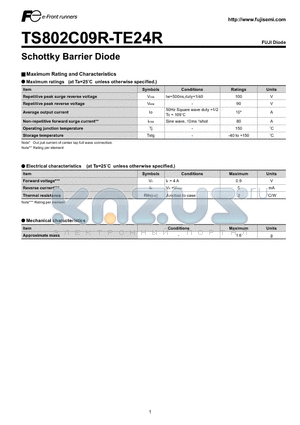 TS802C09R-TE24R datasheet - Schottky Barrier Diode