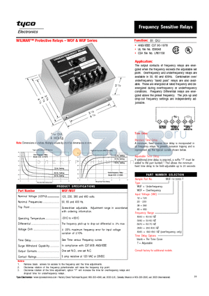 WOF datasheet - Frequency Sensitive Relays