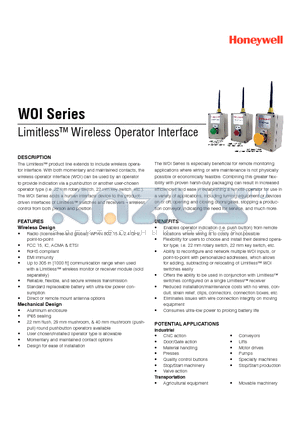 WOI1A00APBY datasheet - Limitless Wireless Operator Interface