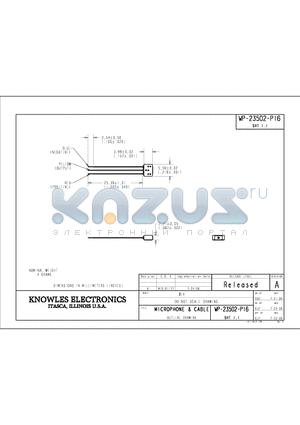 WP-23502-P16 datasheet - MICROPHONE & CABLE