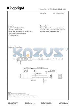 WP1053IDT datasheet - 1mmx5mm RECTANGULAR SOLID LAMP