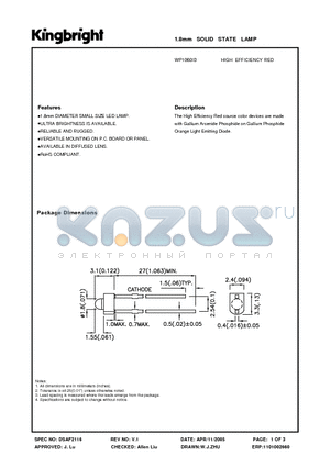 WP1060ID datasheet - 1.8mm SOLID STATE LAMP