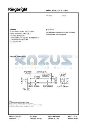 WP1060GD datasheet - 1.8mm SOLID STATE LAMP