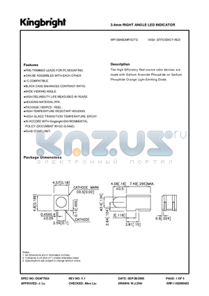 WP138A8QMP-ID-TG datasheet - 3.4mm RIGHT ANGLE LED INDICATOR