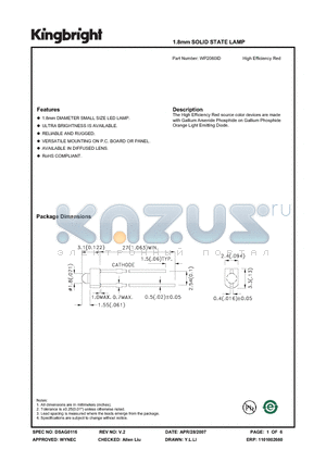 WP2060ID datasheet - 1.8mm SOLID STATE LAMP