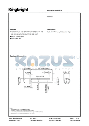 WP32P3C datasheet - PHOTOTRANSISTOR