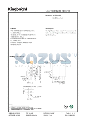 WP4060XH/3ID datasheet - 1.8mm TRI-LEVEL LED INDICATOR