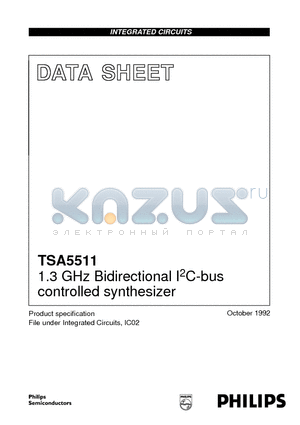 TSA5511T datasheet - 1.3 GHz Bidirectional I2C-bus controlled synthesizer