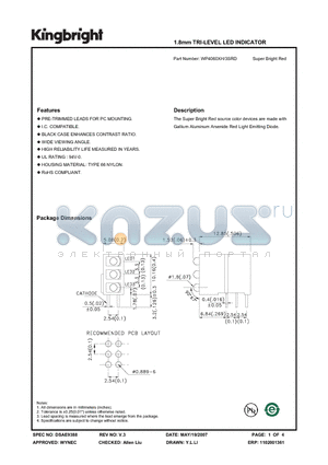 WP4060XH-3SRD datasheet - WP4060XH-3SRD