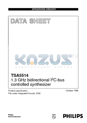 TSA5514 datasheet - 1.3 GHz bidirectional I2C-bus controlled synthesizer