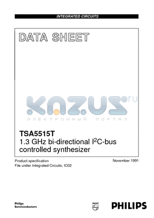 TSA5515T datasheet - 1.3 GHz bi-directional I2C-bus controlled synthesizer