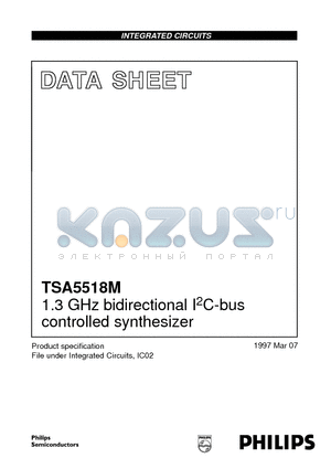 TSA5518M datasheet - 1.3 GHz bidirectional I2C-bus controlled synthesizer