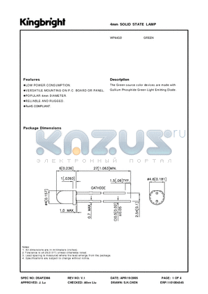 WP44GD datasheet - 4mm SOLID STATE LAMP