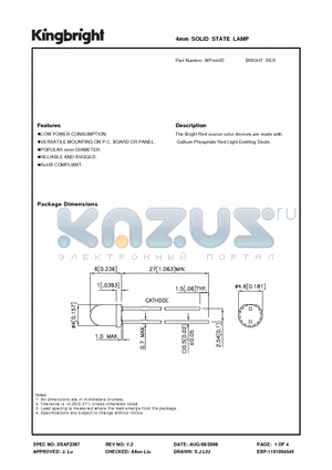 WP44HD datasheet - 4mm SOLID STATE LAMP