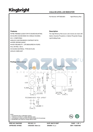 WP73EB-2IDA datasheet - 4.8mm BI-LEVEL LED INDICATOR