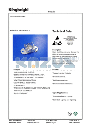 WP7700C4PBC-Z datasheet - SnapLED