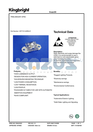 WP7701C4PBC/Z datasheet - SnapLED