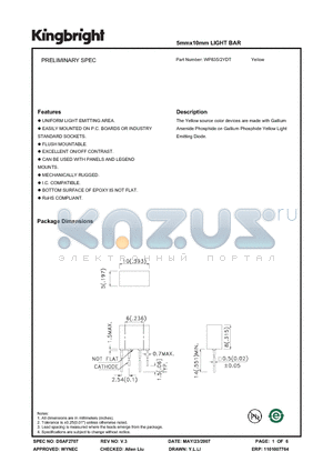 WP835-2YDT datasheet - 5mmx10mm LIGHT BAR