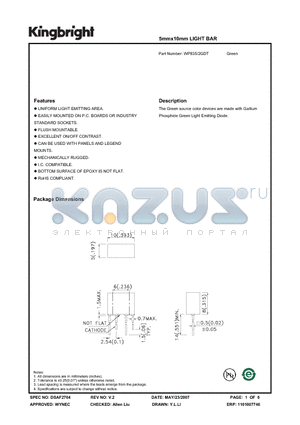 WP835/2GDT datasheet - 5mmx10mm LIGHT BAR