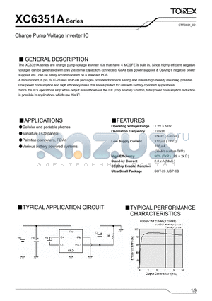 XC6351A120MR datasheet - Charge Pump Voltage Inverter IC