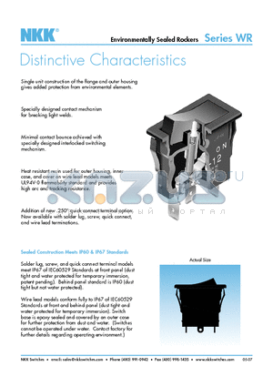 WR13ASN datasheet - Environmentally Sealed Rockers