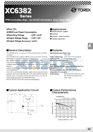 XC6382F datasheet - PFM CONTROLLED STEP UP DC/DC CONVERTERS