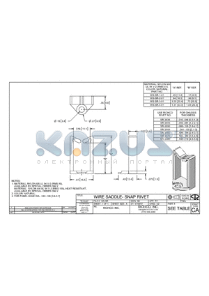 WS-SR-2-01 datasheet - WIRE SADDLE- SNAP RIVET