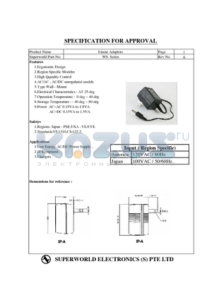 WS030050 datasheet - Linear Adaptors