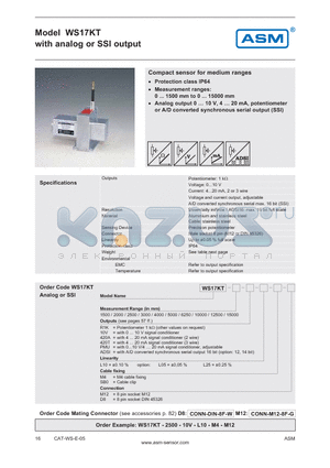 WS17KT-10000-420A-L10 datasheet - analog or SSI output