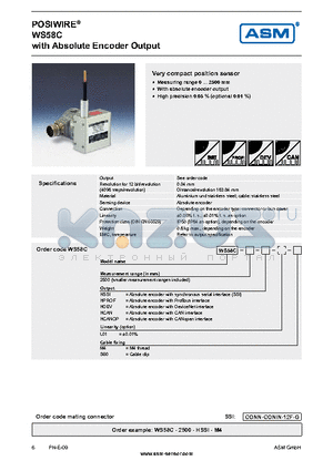 WS58C datasheet - Absolute Encoder Output