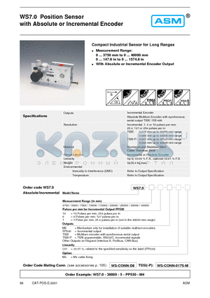 WS7.0-10000-1 datasheet - Absolute or Incremental Encoder