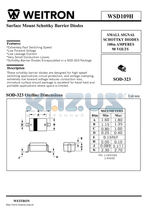 WSD109H datasheet - Surface Mount Schottky Barrier Diodes