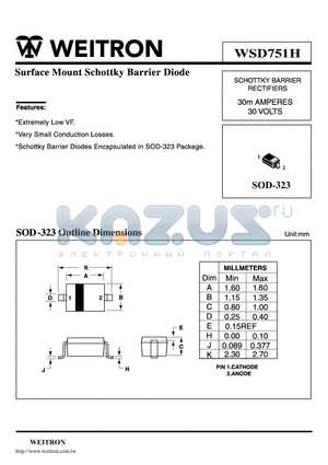 WSD751H datasheet - Surface Mount Schottky Barrier Diode