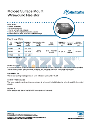 WSM26801FLFTR datasheet - Molded Surface Mount Wirewound Resistor