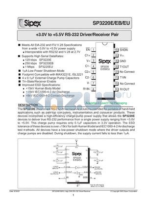 WSOICSP3220ECT/TR datasheet - 3.0V to 5.5V RS-232 Driver/Receiver Pair