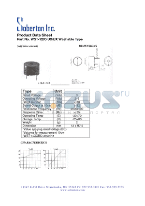 WST-1203BX datasheet - Washable Type