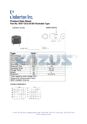 WST-1212UX datasheet - Washable Type