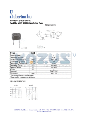 WST-0905S datasheet - Washable Type