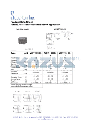 WST-1310S datasheet - Washable Reflow Type (SMD)