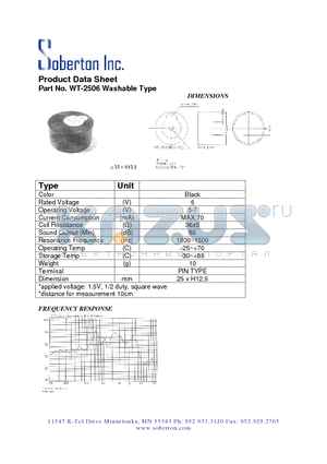 WT-2506 datasheet - Washable Type