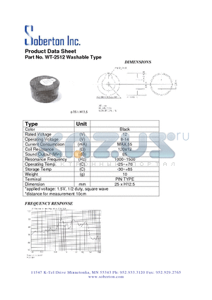 WT-2512 datasheet - Washable Type