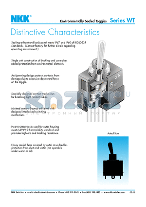 WT11S datasheet - Environmentally Sealed Toggles