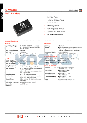 WT202 datasheet - DC-DC Power Supplies