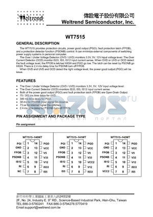 WT7515 datasheet - provides protection circuits