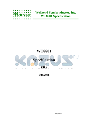 WT8801 datasheet - DIGITAL INPUT SUPPORT