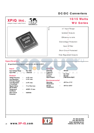 WU104 datasheet - 10/15 Watts WU Series