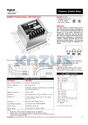 WUF-12-5060-T datasheet - Frequency Sensitive Relays