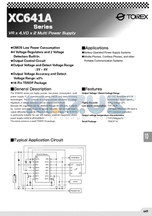 XC641A datasheet - CMOS Low Power Consumption