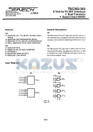 TSC363 datasheet - 5 Volt 11-16V Interface