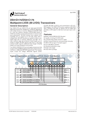 DS91C176 datasheet - Multipoint-LVDS (M-LVDS) Transceivers